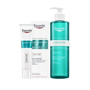 Eucerin DermoPure Reinigingsgel 400ml en  Clinical Mat Fluid 40ml Routine Kit