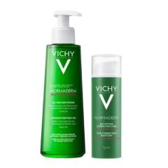 Vichy Normaderm Dagcrème 50ml en Normaderm Zuiverende Gel 400ml Routine Kit